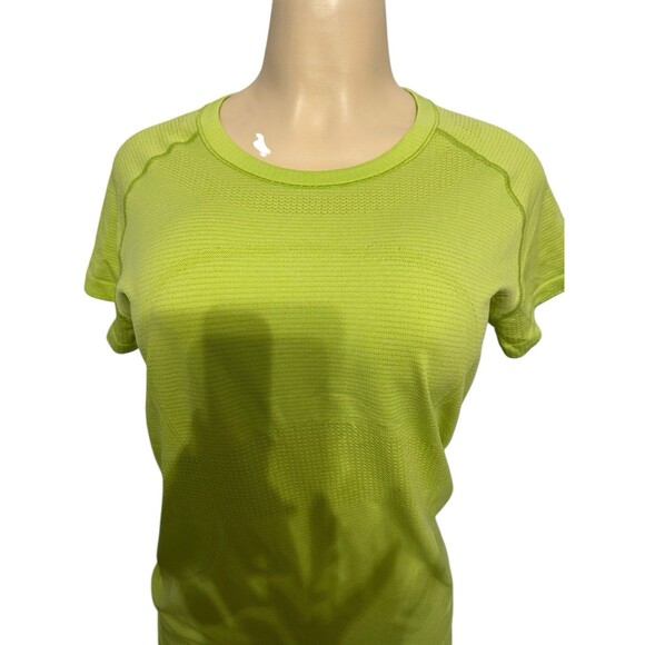 Lululemon Top Women's Lucid Lime Run Swiftly Tech Short Sleeve Shirt Size 10 - Picture 4 of 10